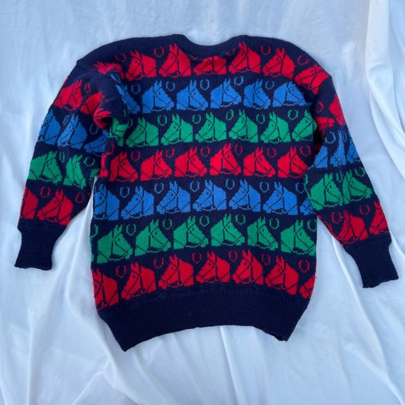 VTG '80s Funky Moffat Woollens Wool Western Women's Sweater Like New Sz Medium - Picture 2 of 3